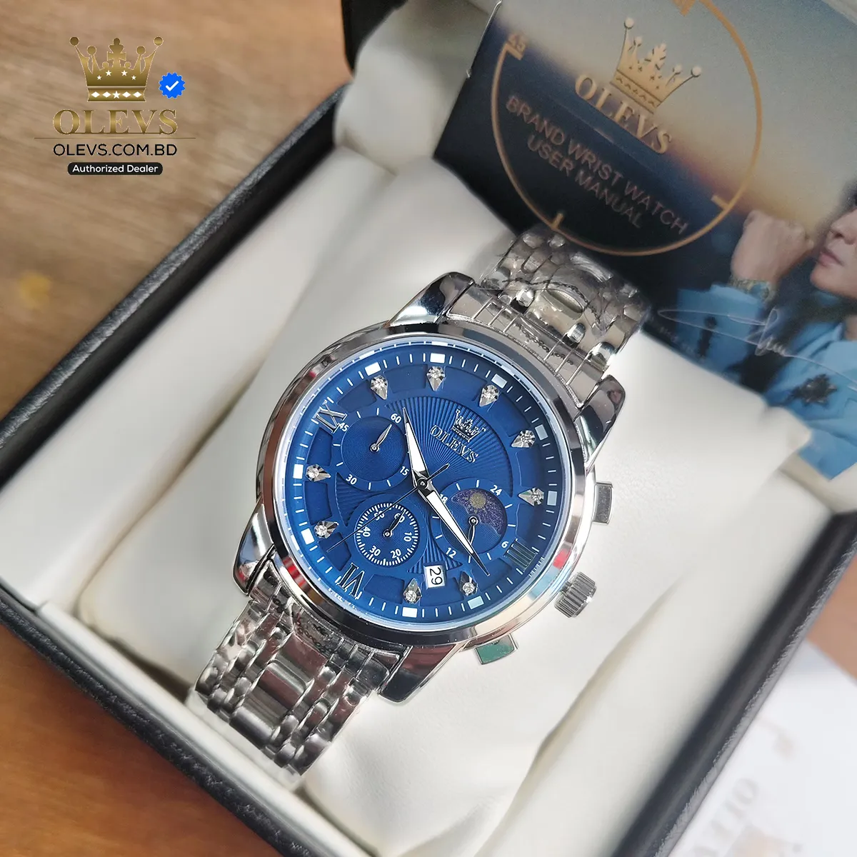 Olevs 2951 CH - Silver Blue For Men