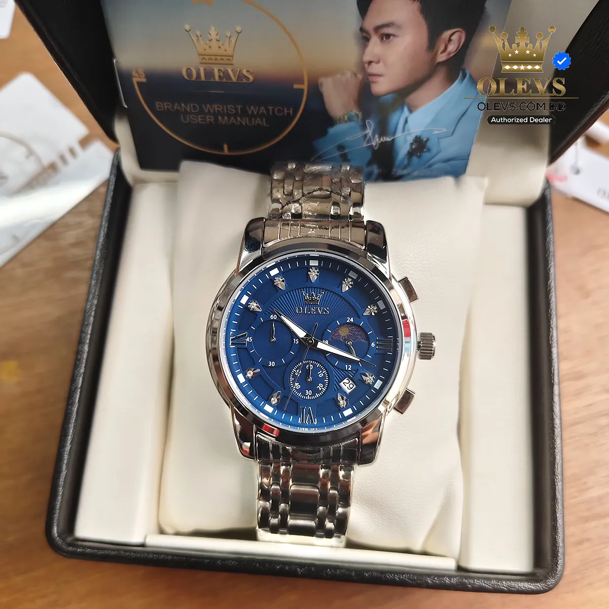 Olevs 2951 CH - Silver Blue For Men