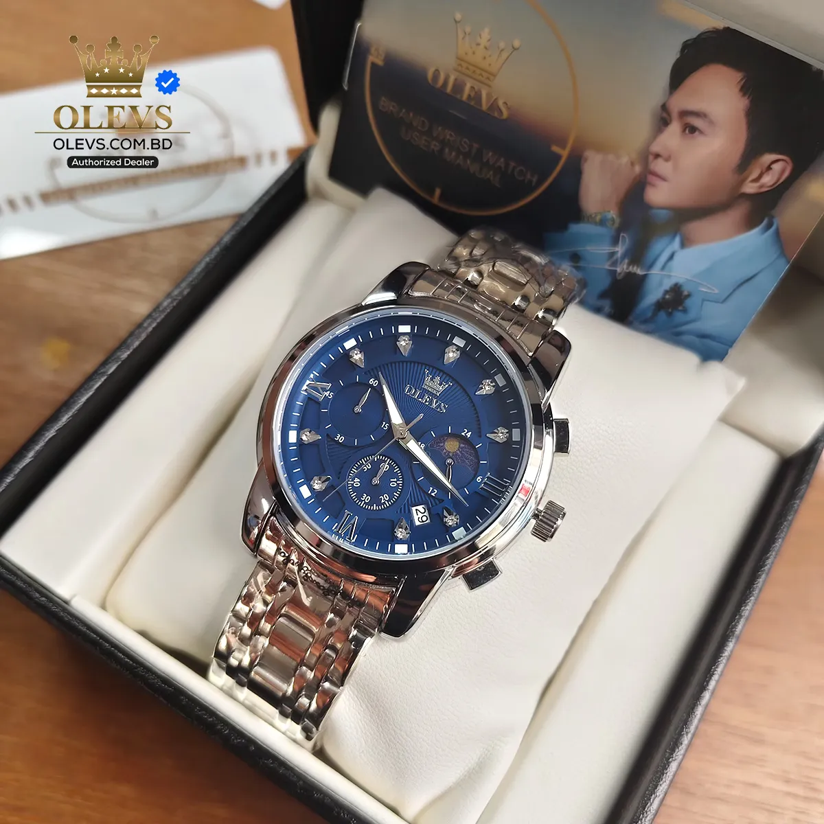 Olevs 2951 CH - Silver Blue For Men