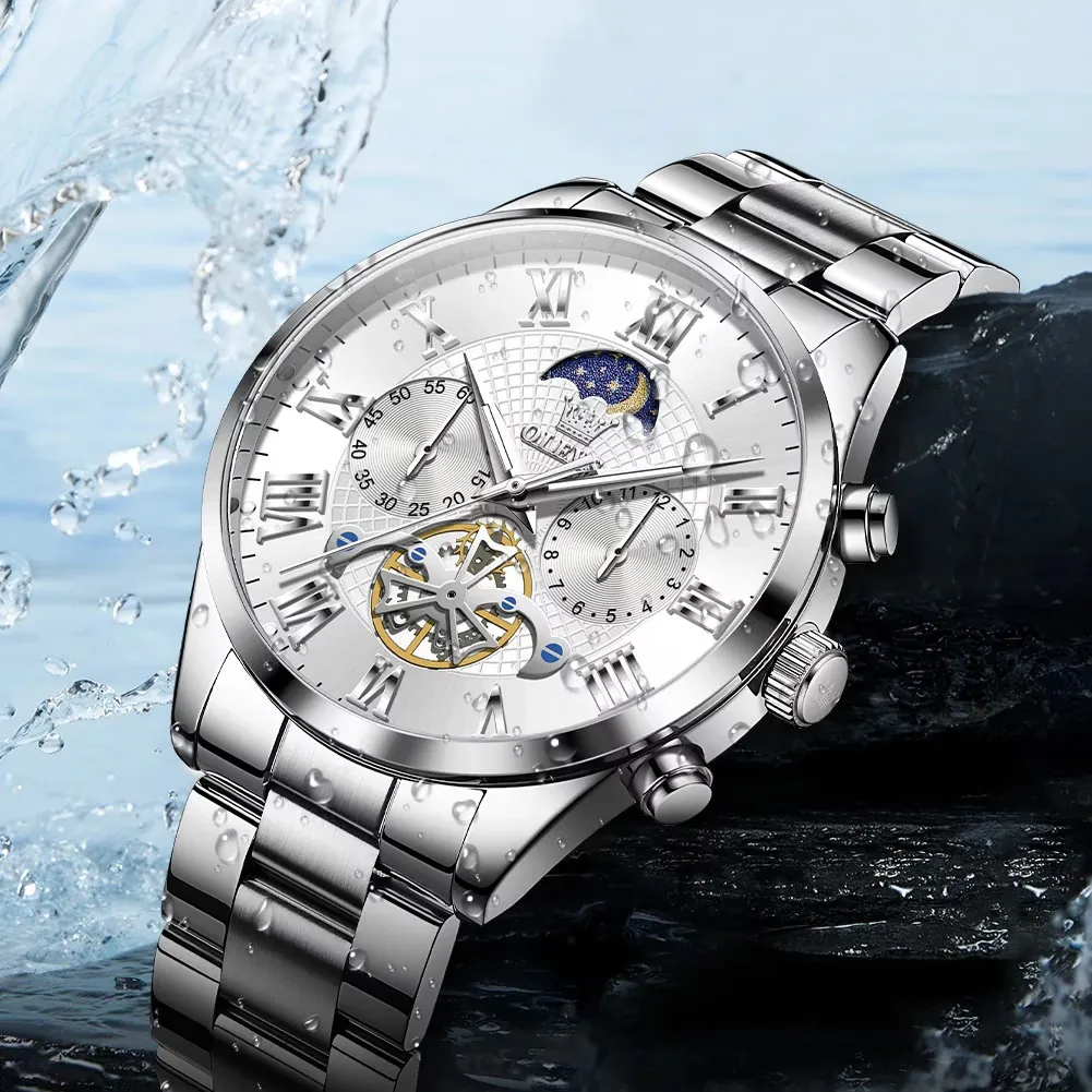 Olevs 3640 CH For Men – Silver