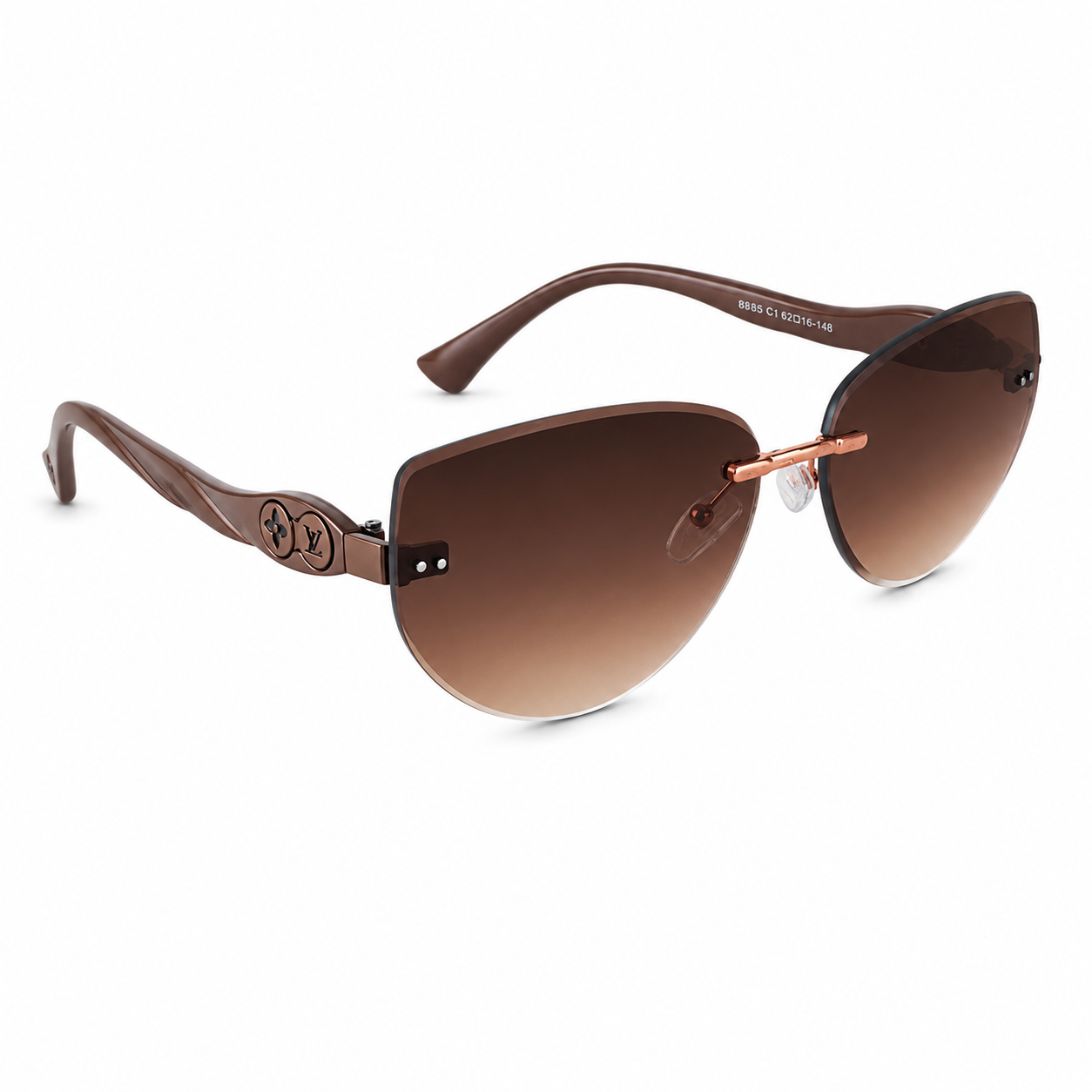 LOUIS VUITTON Inspired Cat Eye Sunglass 58165-Brown C3 Women 