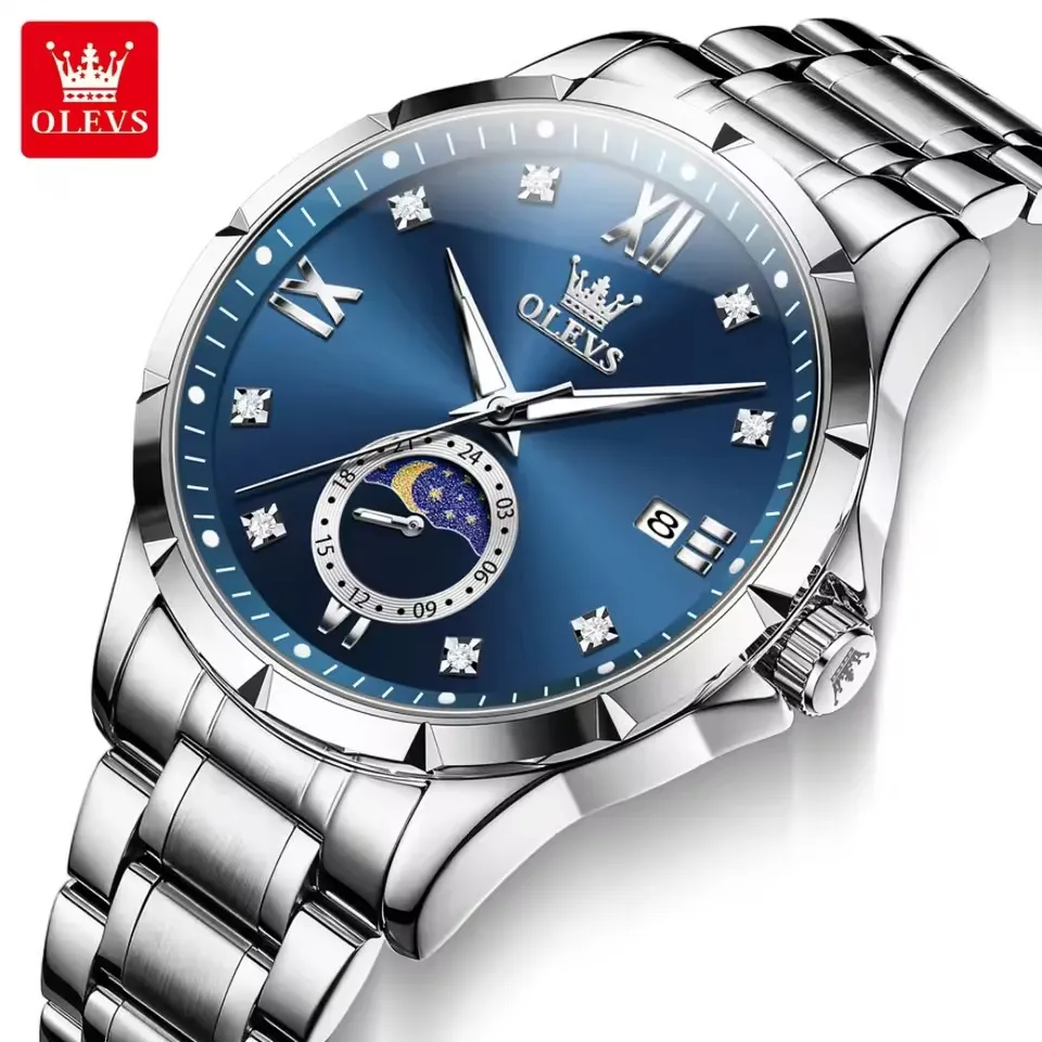 Olevs 2956 CH – Silver Blue For Men