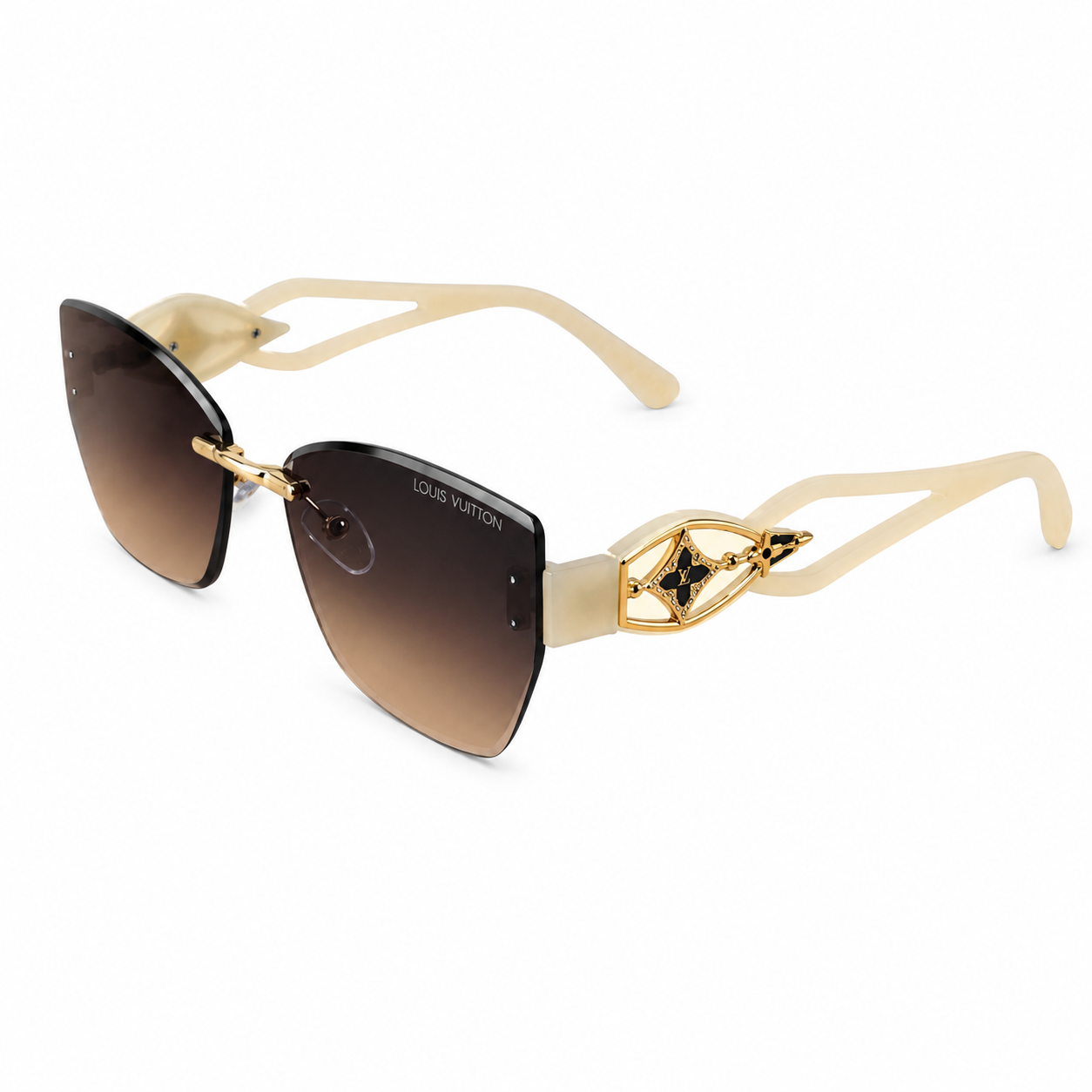 LOUIS VUITTON Inspired Cat Eye Sunglass 58175-Brown C5 Women 