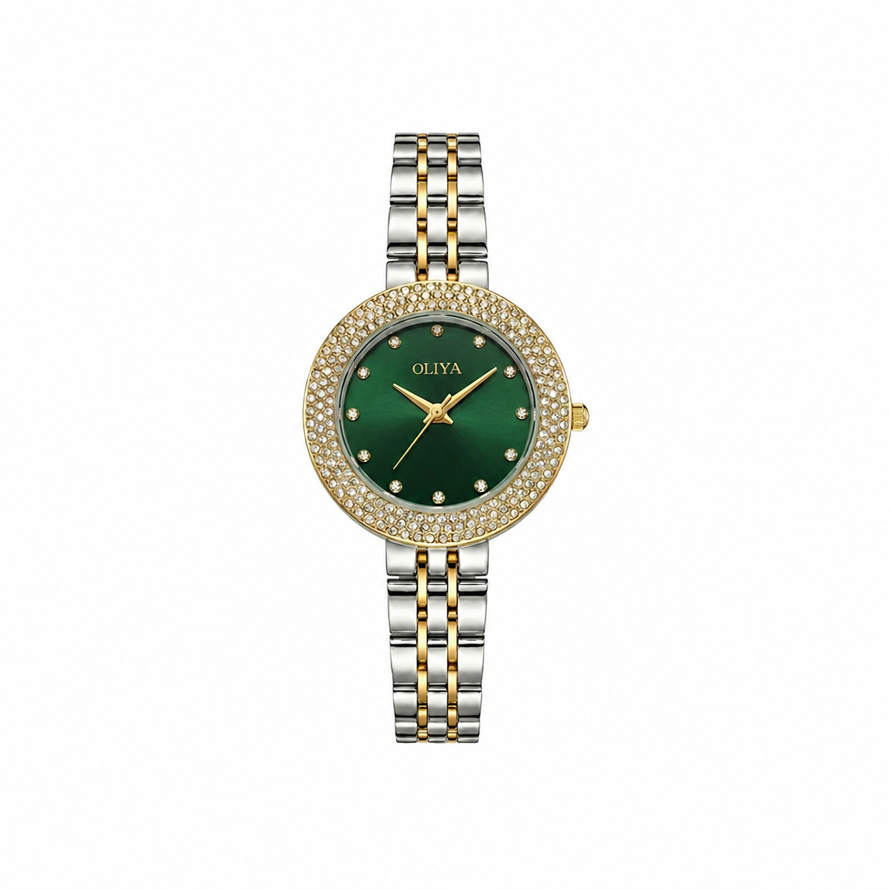 Oliya 6802 Ladies Watch - Silver Gold Green 