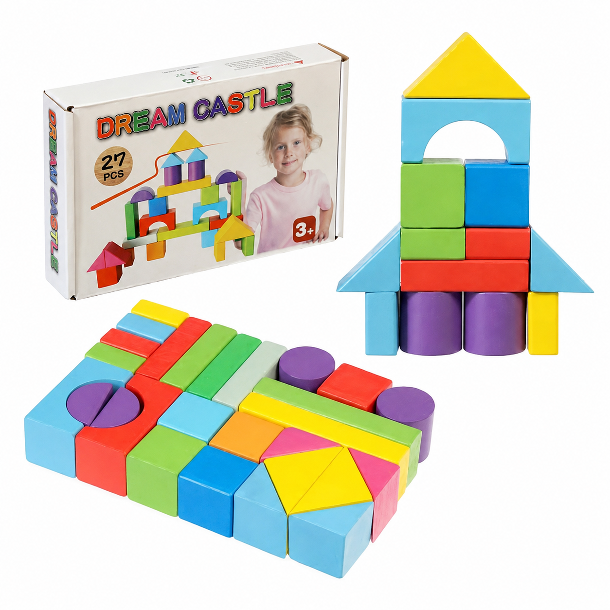 Wooden Building Blocks Dream Castle 27pcs 