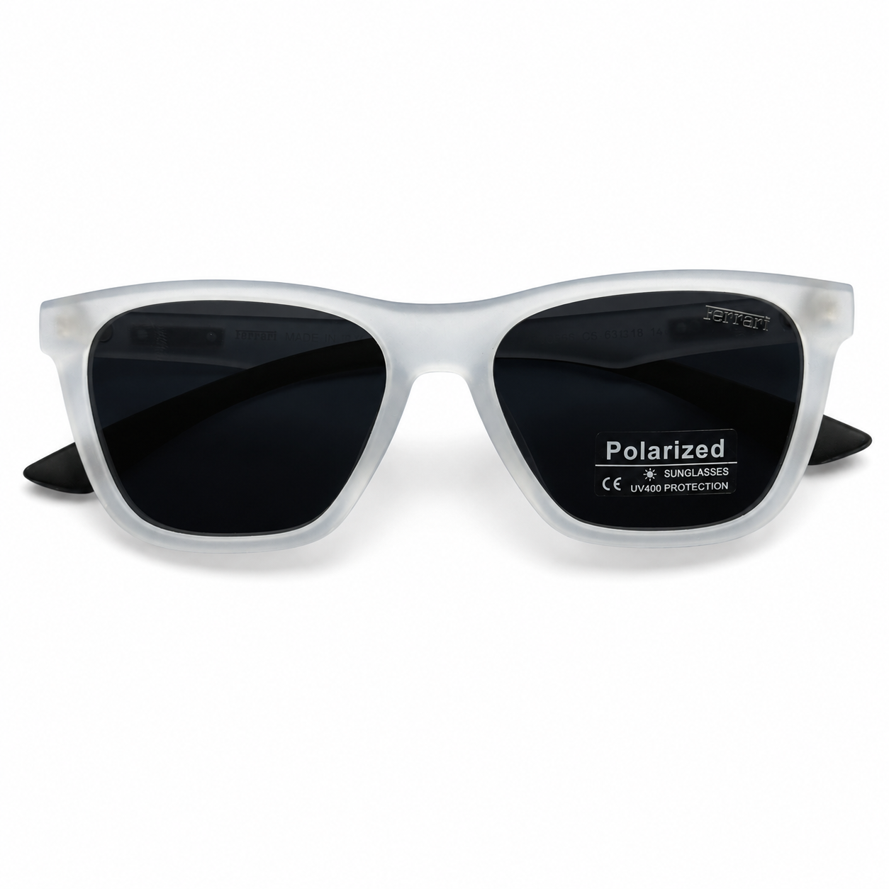 Ferrari Square shape Polarized Sunglasses 30325 C5 - Transparent White Grade A