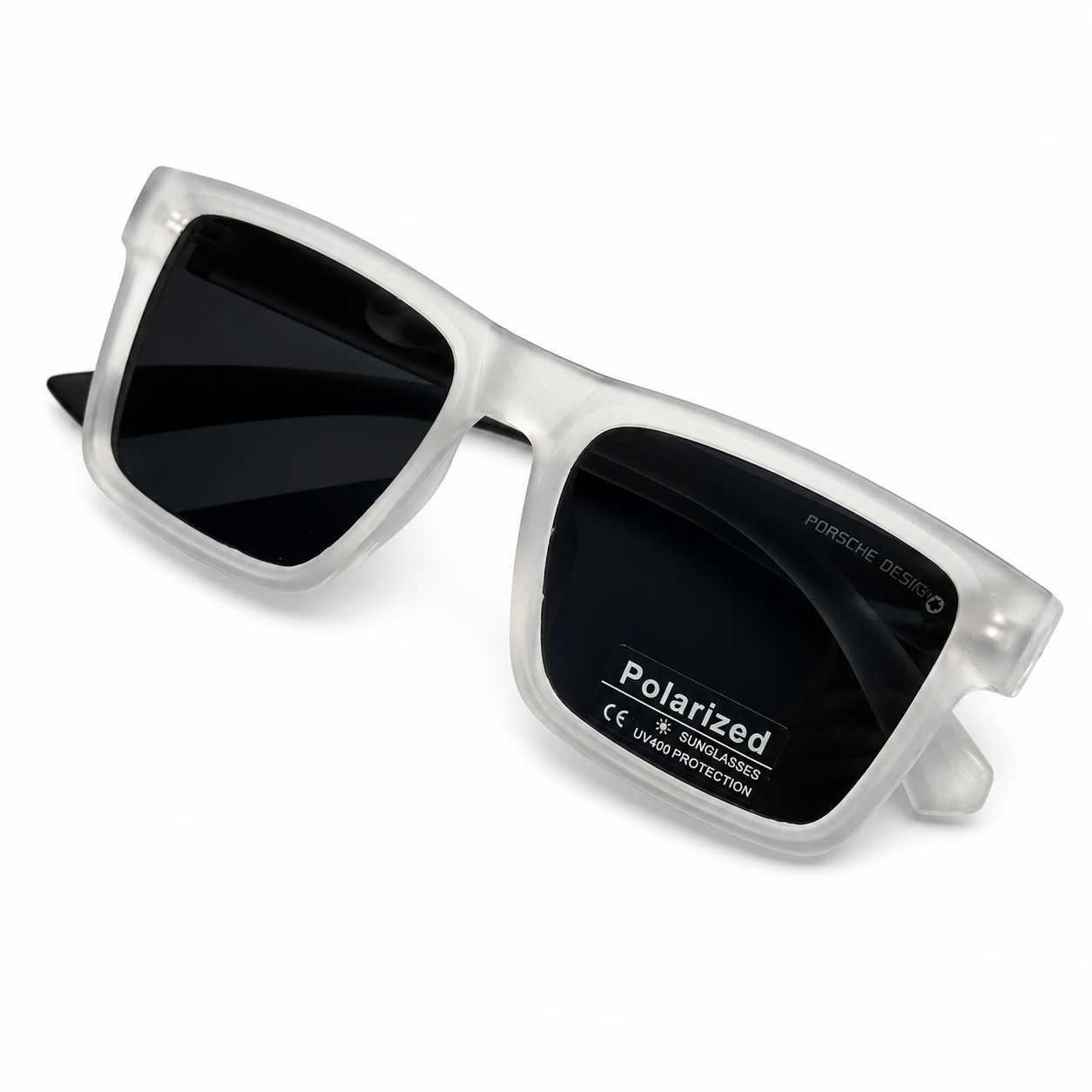 Porsche Square Polarized Sunglasses 30334 C5 - Transparent White Grade A