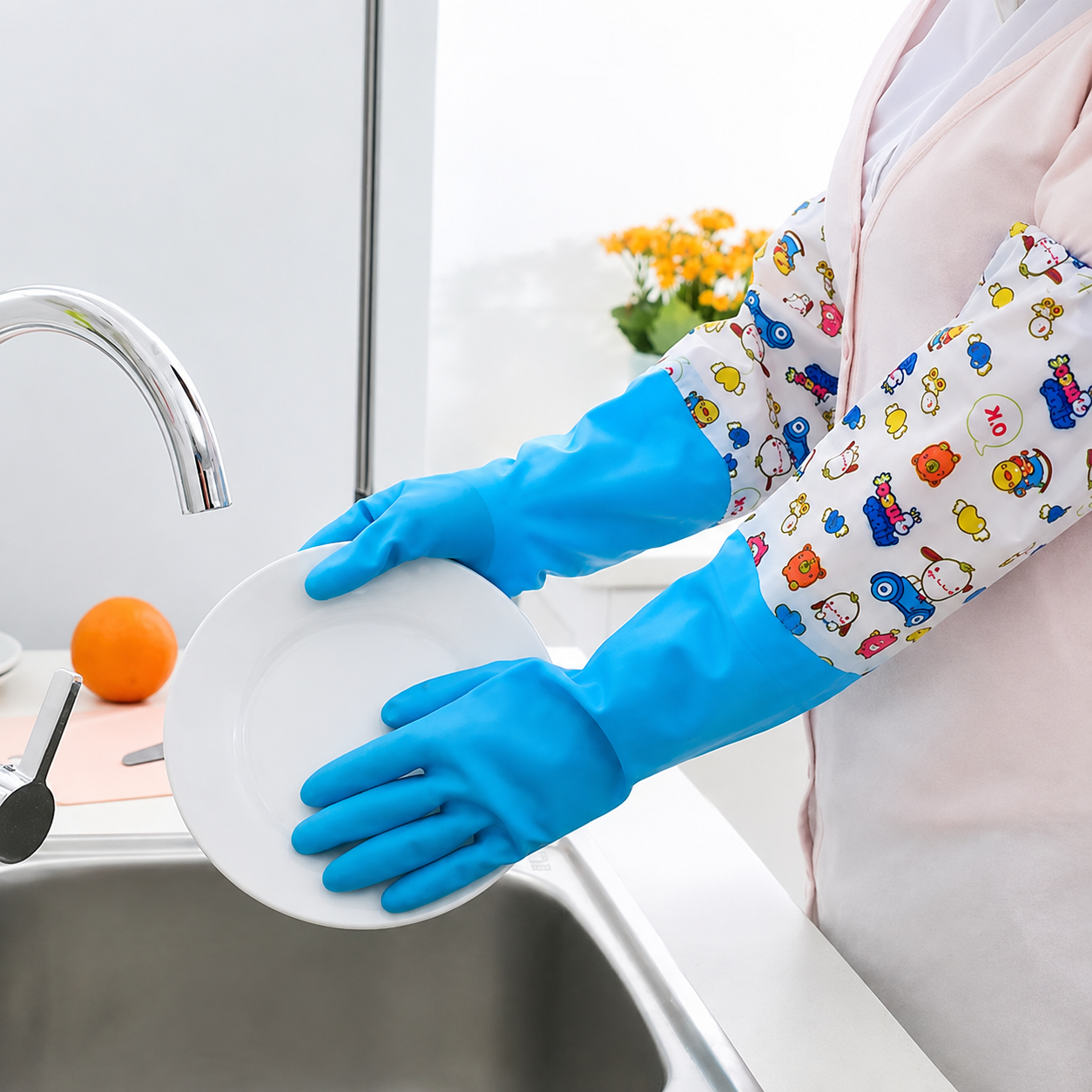 Kitchen Cleaning Gloves – Waterproof Hand Protection - 2 Piece