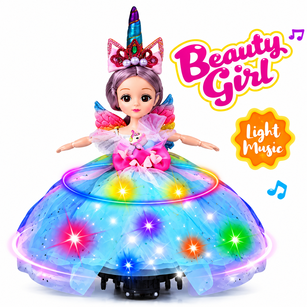 Beauty Girl Light & Music Dancing Princess Doll