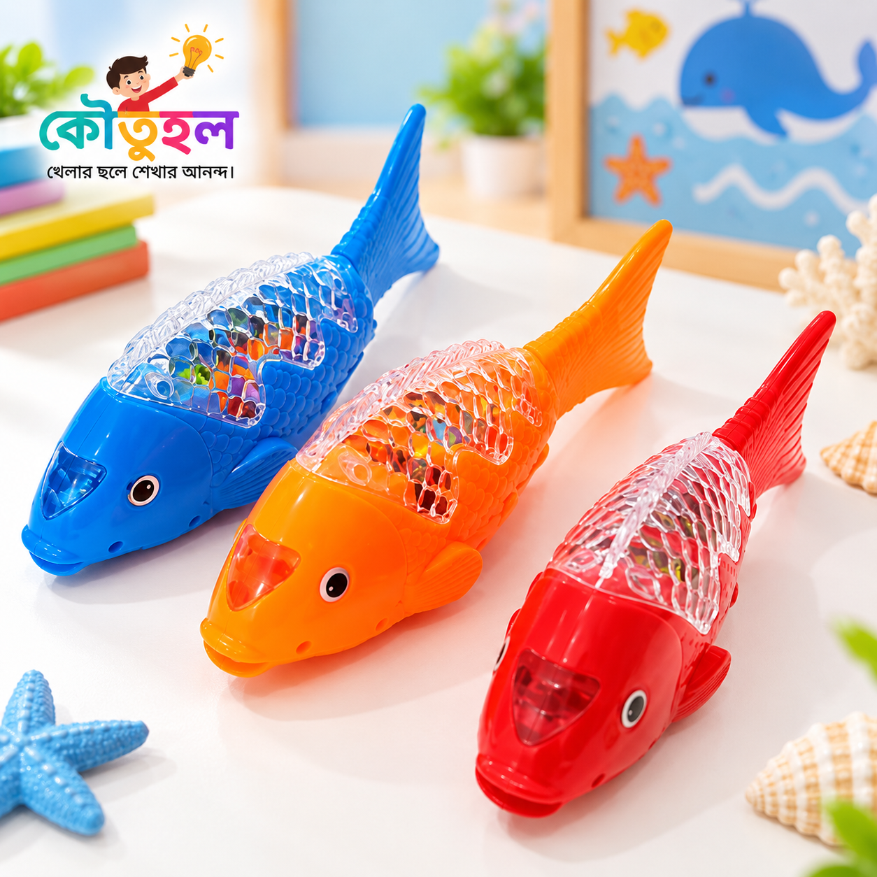 music and lighting battery Fish toy