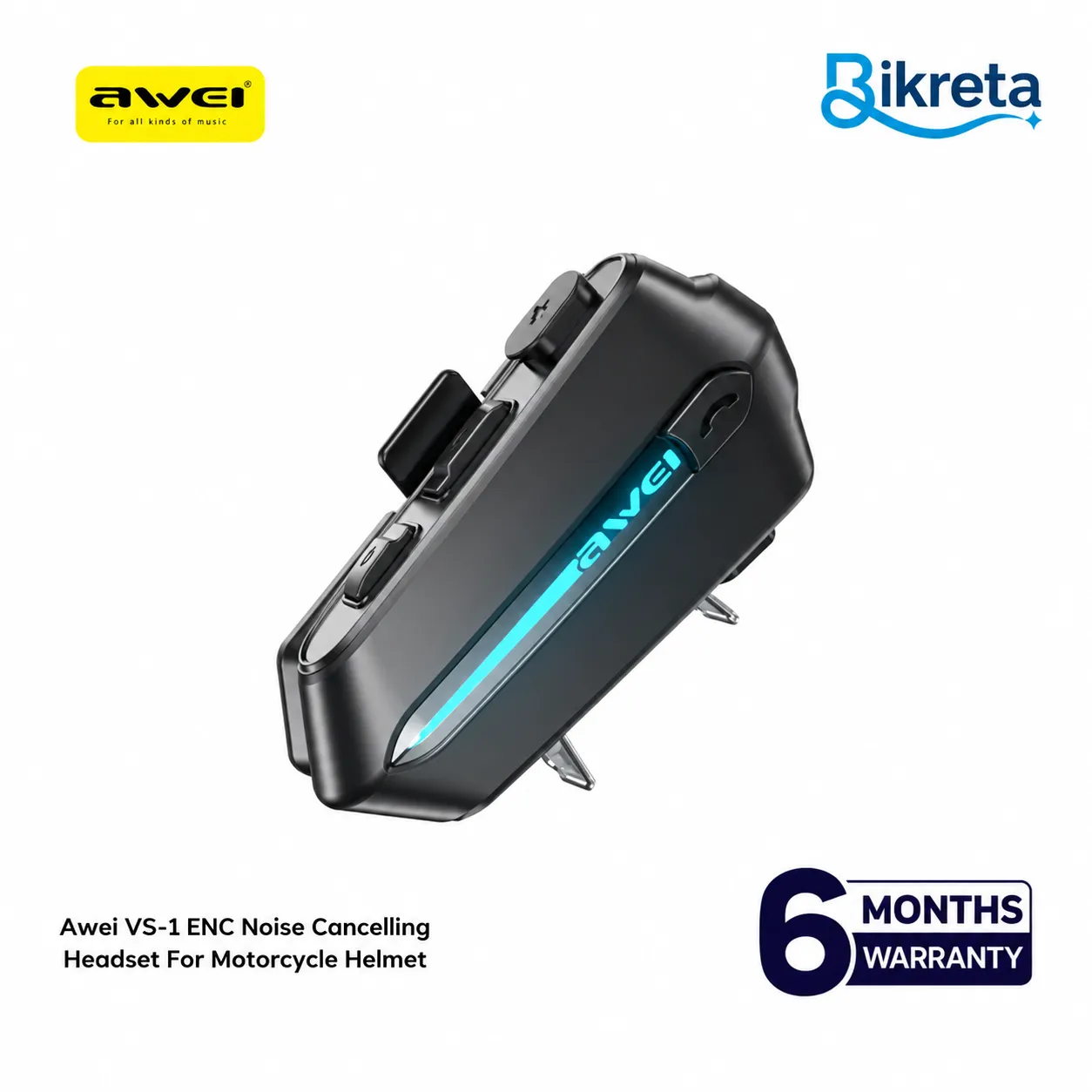 Awei VS-1 ENC Noise Cancelling Headset For Motorcycle Helmet