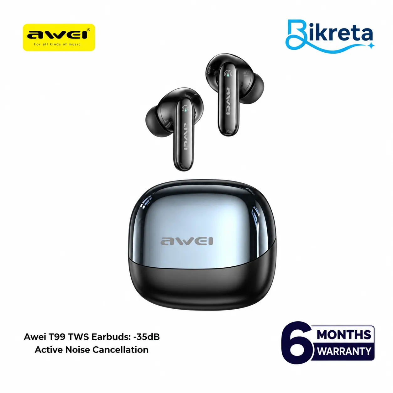 Awei T99 TWS Earbuds -35dB ANC