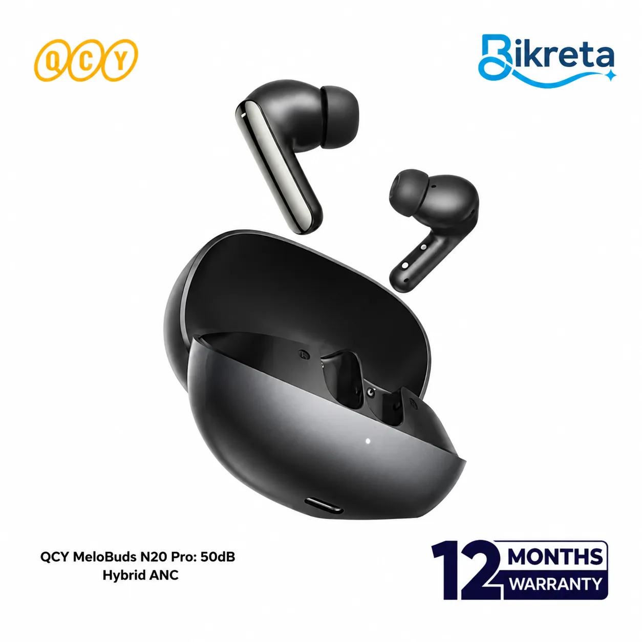 QCY MeloBuds N20 Pro Earbuds: 50dB Hybrid ANC ( HT20S )
