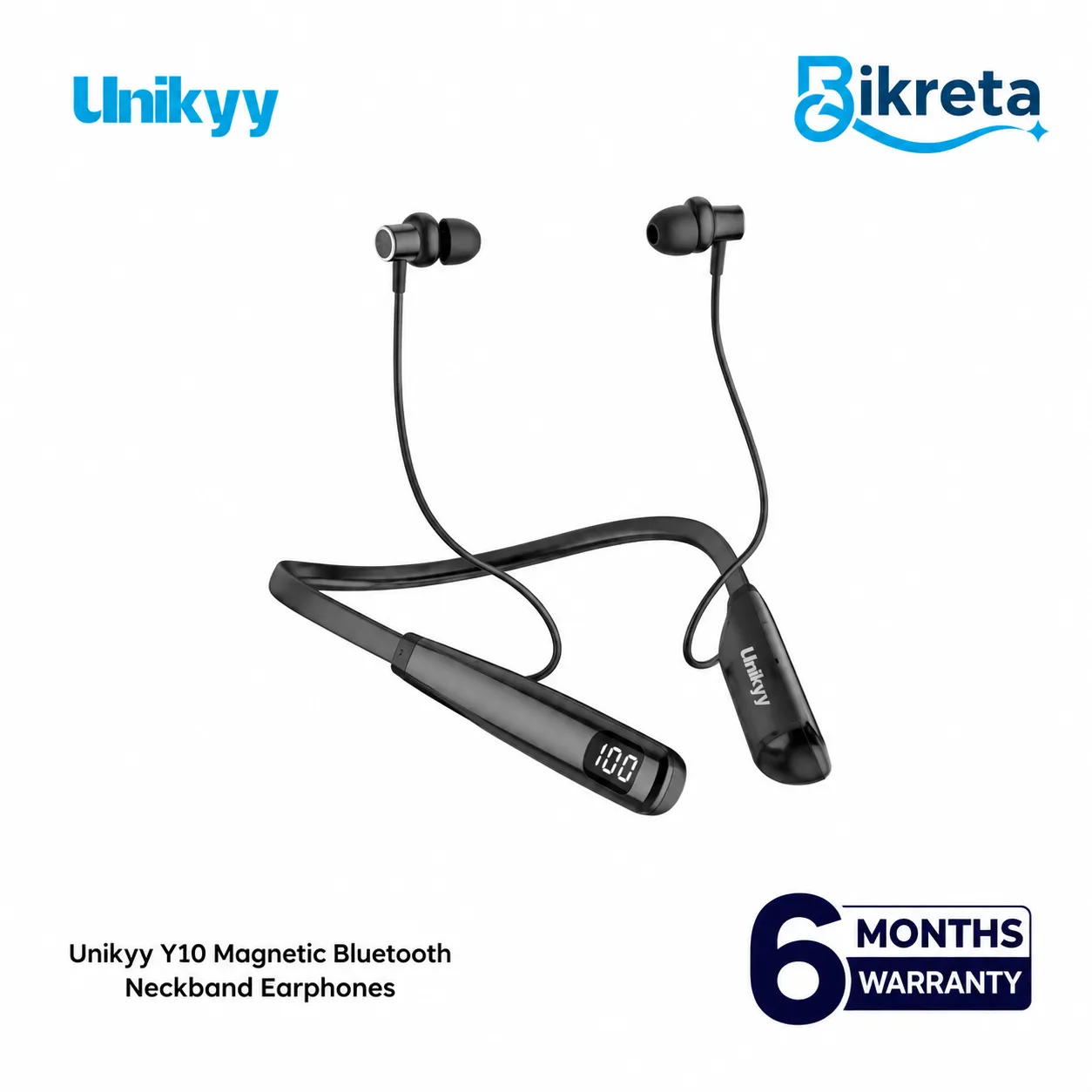 Unikyy Y10 Magnetic Bluetooth Neckband Earphones