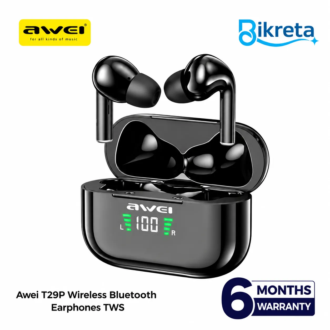 Awei T29P Wireless Bluetooth Earphones TWS