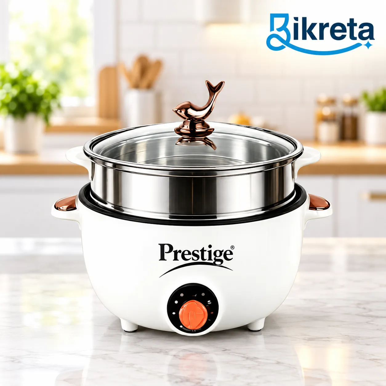 Prestige PC-28CM 7.8L Multi-Purpose Electric Cooking Pot with Steamer – Steaming & Boiling