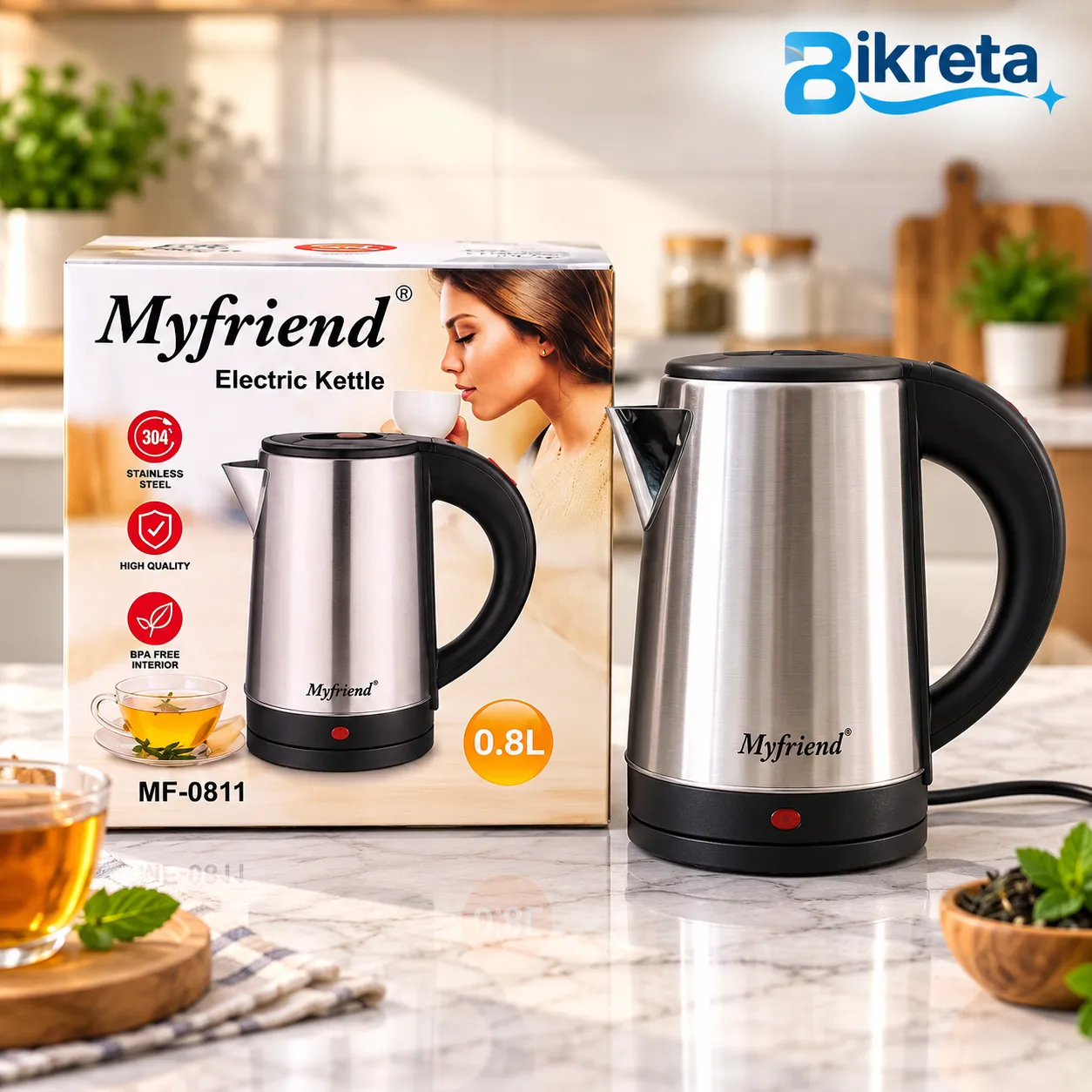 Myfriend MF-081 0.8L Stainless Steel Electric Kettle