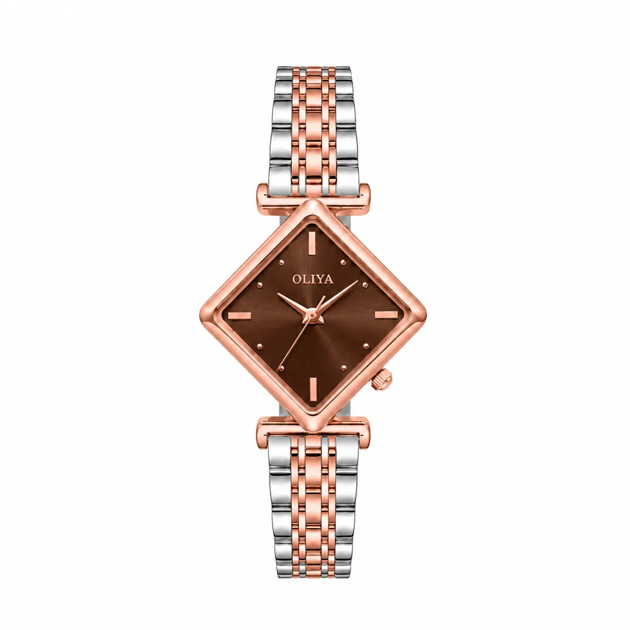 Oliya 6819 Ladies Watch - Silver Rose Brown 