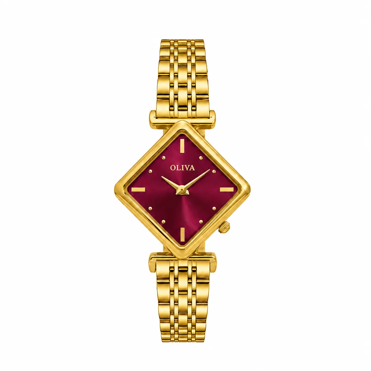 Oliya 6819 Ladies Watch - Gold Red