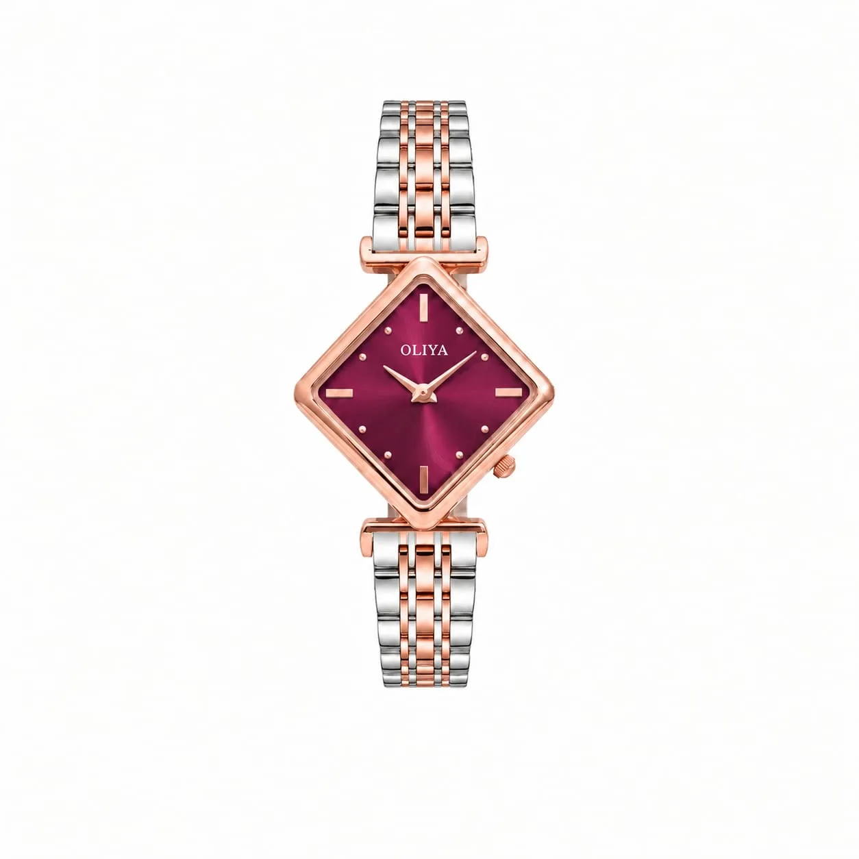 Oliya 6819 Ladies Watch - Silver Rose Red