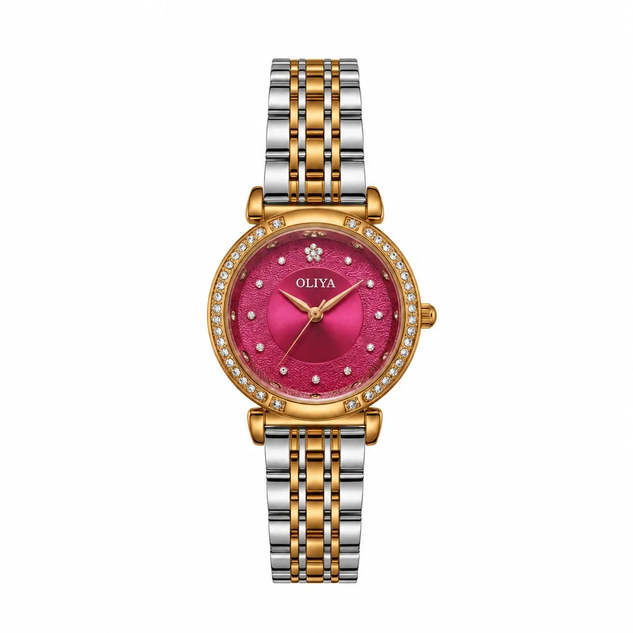 Oliya 701 Ladies Watch - Silver Gold Red