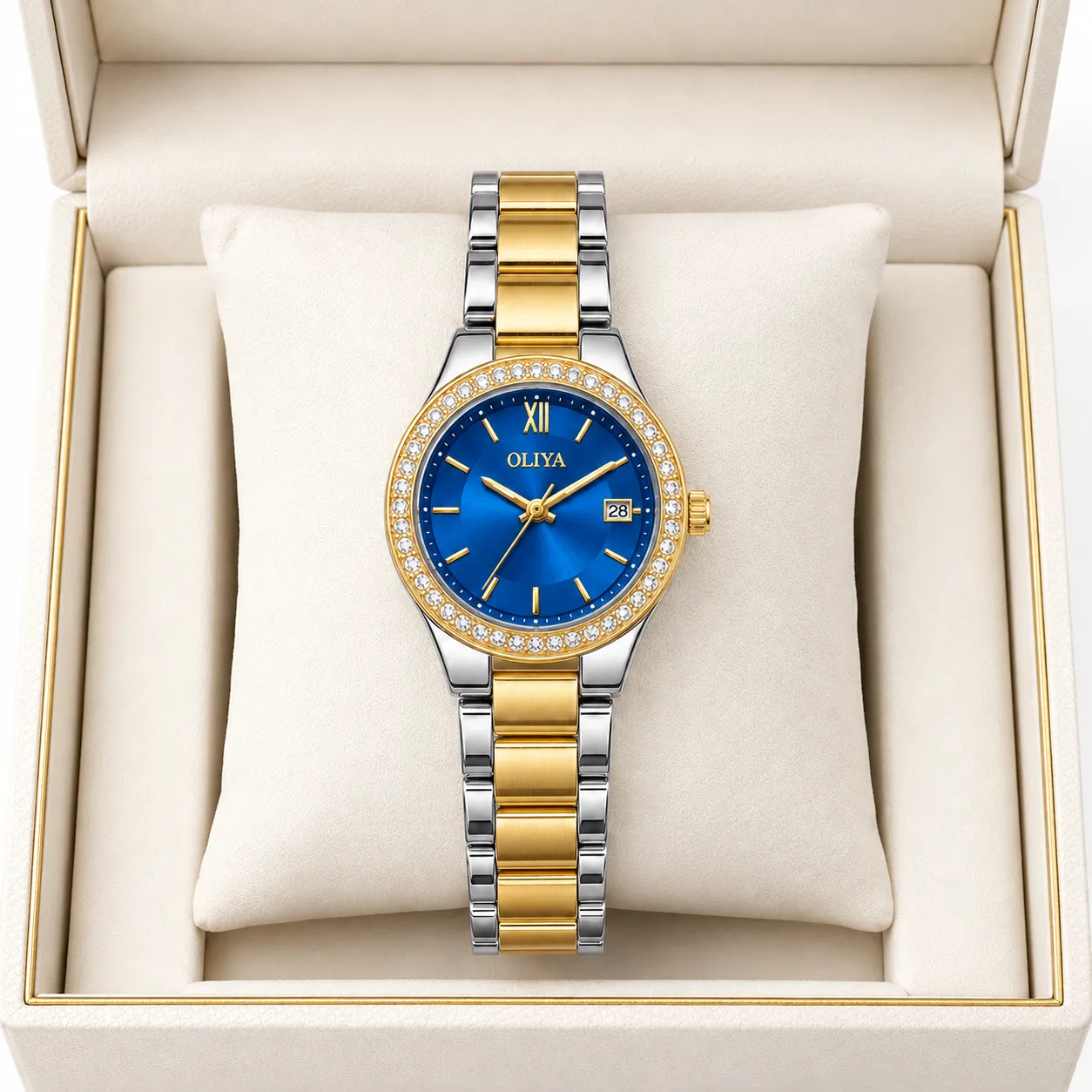 Oliya 832 Ladies Watch -Silver Gold Blue