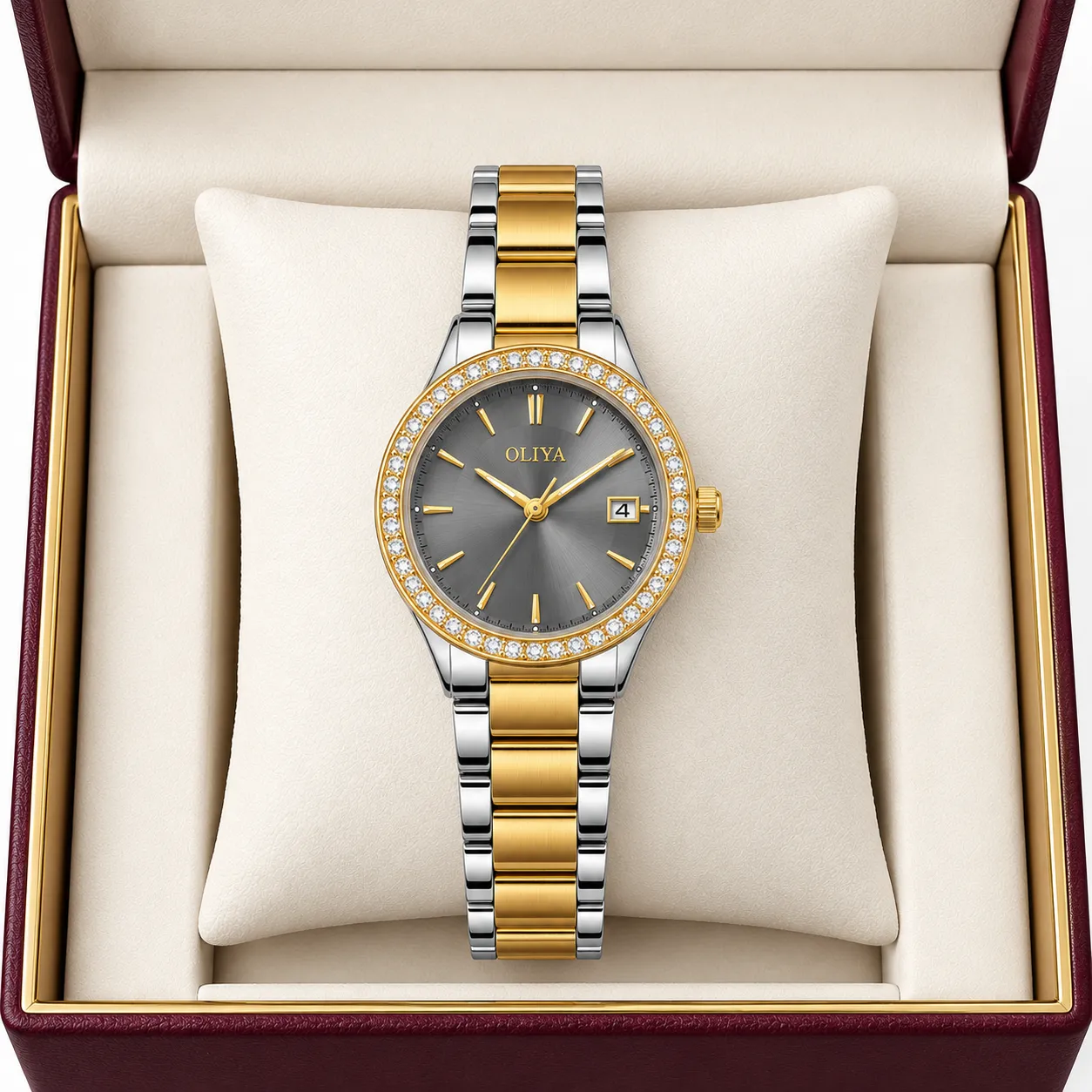 Oliya 832 Ladies Watch -Silver Gold Gray