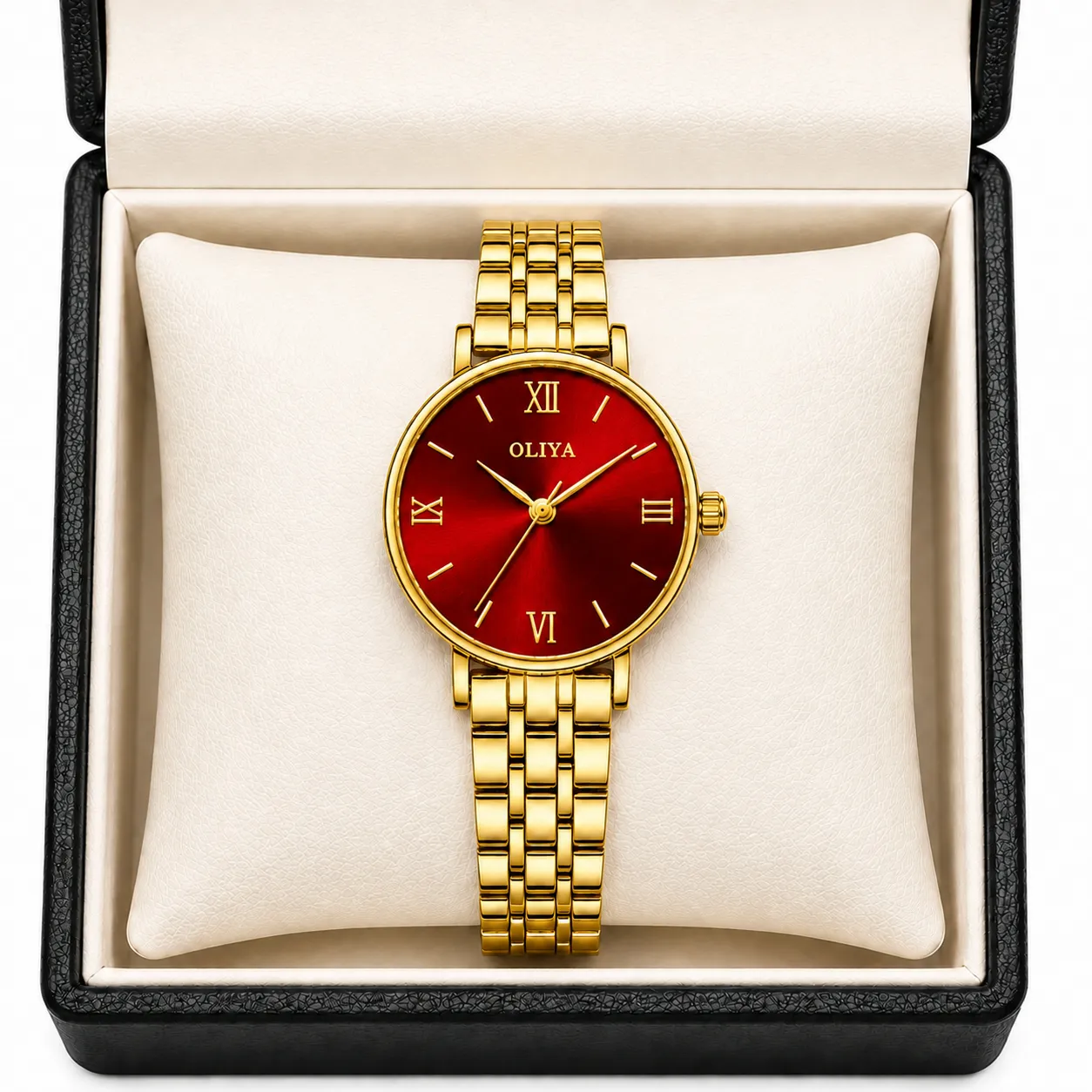 Oliya 5209 Ladies Watch -Gold Red