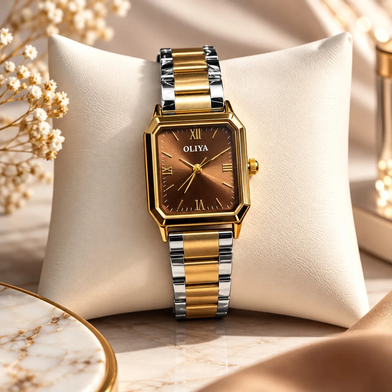 Oliya 899 Ladies Watch - Silver Gold Brown