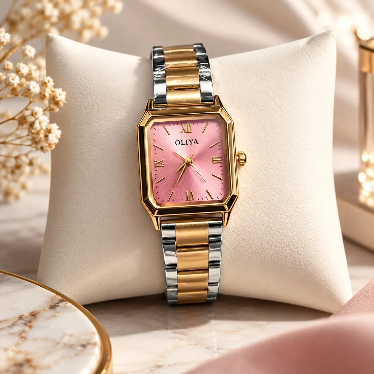 Oliya 899 Ladies Watch - Silver Gold Pink